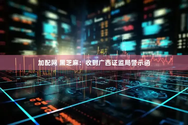 加配网 黑芝麻：收到广西证监局警示函