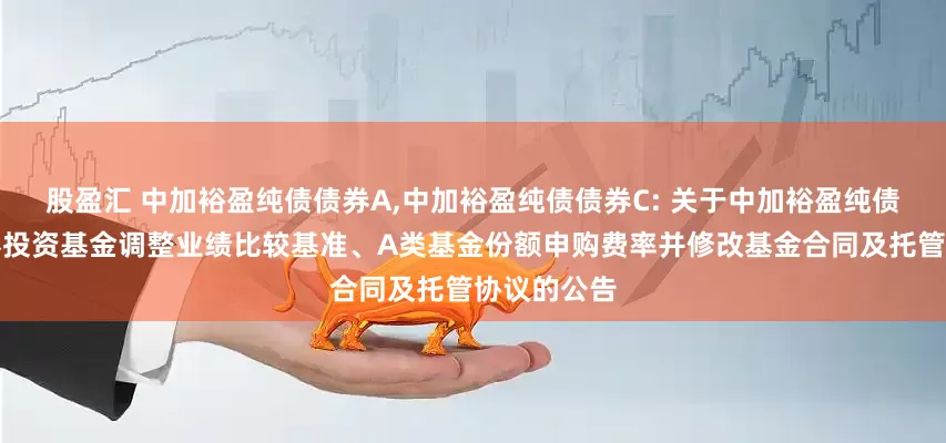 股盈汇 中加裕盈纯债债券A,中加裕盈纯债债券C: 关于中加裕盈纯债债券型证券投资基金调整业绩比较基准、A类基金份额申购费率并修改基金合同及托管协议的公告